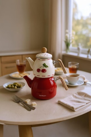 Bambum Unique - Bambu Kulplu Çaydanlık Takımı Cherry Diğer