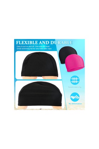 2 Parça Elastik Yüzme Boneleri Rahat Kumaş Yüzme Boneleri Lightwe Siyah - Kırmızı