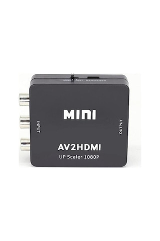 Taplin Av To Hdmı Rca Composit Audio Video Hdmı Görüntü Çevirici Full Hd Ve 720p Dönüştürücü - Siyah