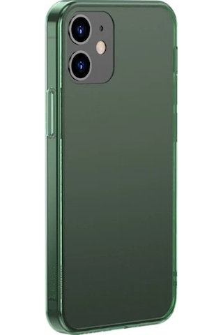 Baseus Frosted Glass Apple iPhone Uyumlu iPhone 12 -12 Pro 6.1inch Shockproof Koruyucu Kılıf- 5775 Yeşil