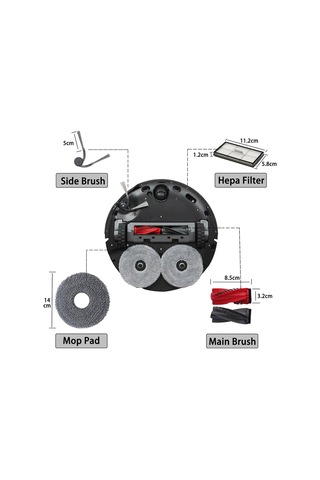 Ayrex Geoviizon Roborock Saros 10r Elektrikli Süpürge Aksesuarları, 1 Ana Fırça, 4 Hepa Filtre, 6 Temizleme Pedi, 5 Genel