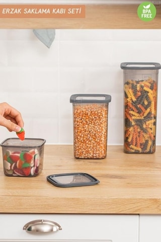 12 Li Saklama Kabı Seti Vakumlu Hava Geçirmez Antrasit Erzak Kabı Bpa Free Şeffaf