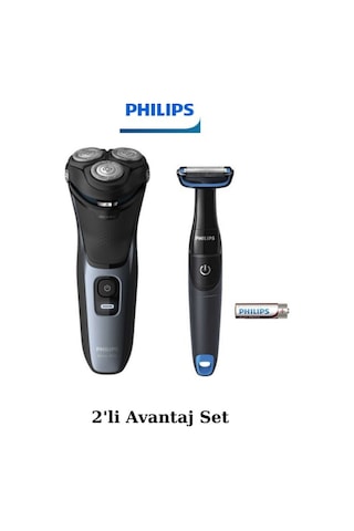 Philips S3133/51 Islak Kuru Sinek Kaydı Tıraş Makinesi - Bg1024 Banyo Vücut Bakım Tıraş Makinesi Set 2 Saat