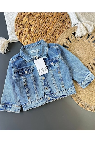 Noble Kids Kız Çocuk Klasik Denim Ceket Mavi Kot Mavisi