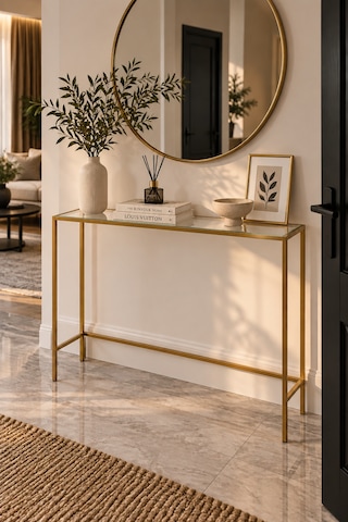 Teknor Gold Çerçeveli Şeffaf Camlı Antre Dresuar 100 85 20