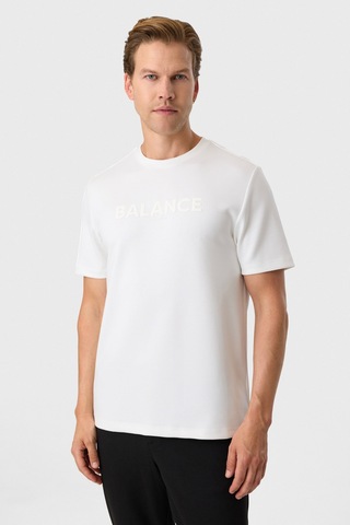 Back And Bond Beyaz Baskılı Regular Fit Bisiklet Yaka Tişört