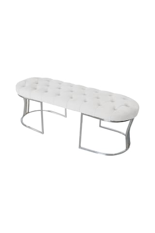 VİEGO SILVER BEYAZ-Kapitoneli Model Puf&Bench&Koltuk-Oturak-Uzun Makyaj Puff-Yatak Odası Ucu&Önü