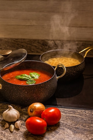 7 Parça Granada Granit Tencere Ve Tava Seti 20 Cm 2.5l, 24 Cm 4.5l, 26 Cm Basık 3l, 26 Cm Tava Gri