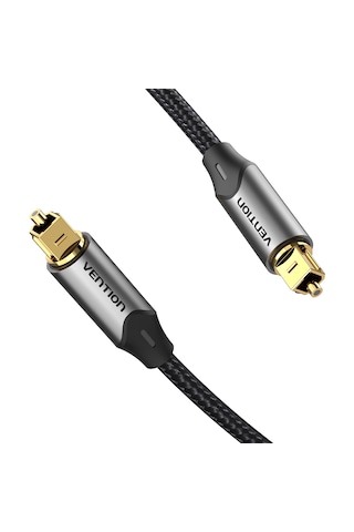 Vention Dijital Optik Fiber Ses Kablosu Toslink Spdıf Örgülü Alüminyum Alaşım - Gri 2m