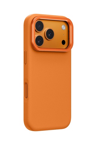 Apple Uyumlu iPhone 17 Pro M-safe Şarj Özellikli Standlı Amazingthing Glamour Mag Serisi Pu Kapak Turuncu Turuncu