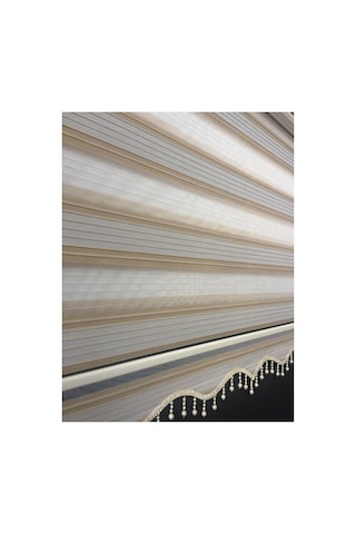 Sarı Renk Geçişli Boncuklu Zebra Stor Perde Sarı - 97264590 Sarı