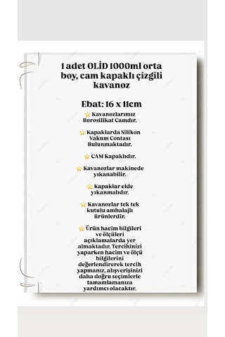 1000 Ml Cam Kavanoz Kapaklı Bakliyat, Baharat & Kuru Gıda Saklama Kabı Şeffaf, Dayanıklı Cam