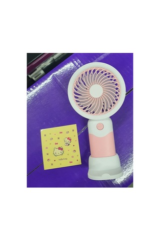 Sevimli Karakterli Şarjlı El Fanı 3 Kademeli Serinletici Vantilatör Kuromi Stickerlı Fan