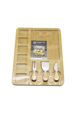 Mdf 6+1 Bölmeli Kahvaltı Peynir Sunum Panosu 30x39.5 Cm Çok Renkli