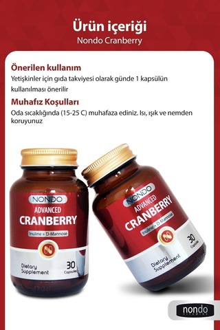 Nondo Cranberry 30 Kapsül