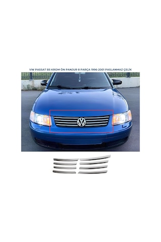 Ebal Otomotiv VW Passat Krom Ön Panjur 8 prç. 1996-2001 arası P. Çelik