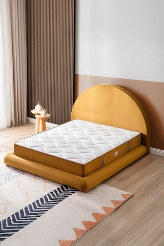 Good Night Legom Torba Yaylı Set Yatak Baza Başlık Tek Kişilik Yıkanabilir Ortopedik Hardal