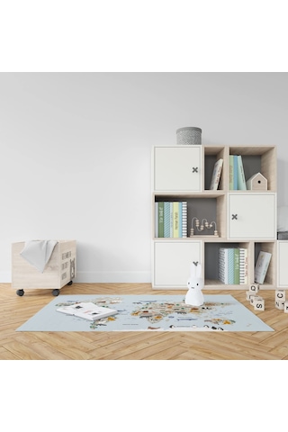 Hayvanlar Atlası Tasarımlı Matı - Bebek Halısı Sku: Smg8690010027313