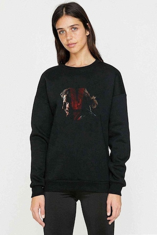 Metal Gear Solid V The Phantom Baskılı Siyah Kadın Sweashirt (534626154)