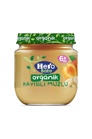 Hero Baby Organik Kayısılı Muzlu 6+ Ay Kavanoz Maması 120 G