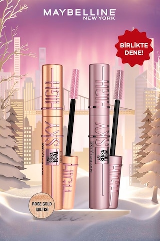 Maybelline New York Sky High Maskara + Sky High Rose Gold Maskara Süper İkili Set