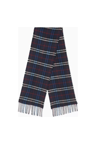 Burberry Kaşmir Kareli Eşarp, Klasik Ekose & Iskoç Tartan Lacivert