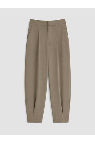 Lcw Comfort Kahverengi Regular Fit Kadın Pileli Kumaş Pantolon