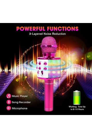 Karaoke Bluetooth Kablosuz Mikrofon, Çocuklar Ve Yetişkinler İçin Mikrofon, 5 Ses Bozucu -ad4-