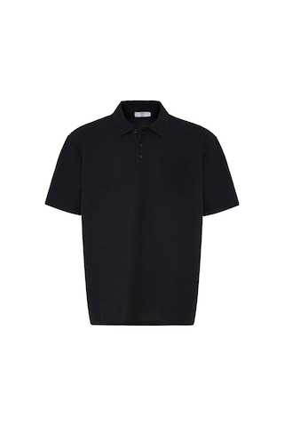 Süvari Siyah Regular Düz Baskısız Waffle Düğmeli Polo Yaka Tişört Sts1014000004-s09