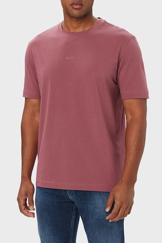 Boss Logolu Pamuklu Relaxed Fit Bisiklet Yaka T Shirt Erkek T Shirt 50473278 618 Bordo