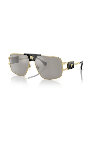 Versace Ve 2251 10026g 63 Erkek Gold Metal Aynalı Güneş Gözlüğü Altın
