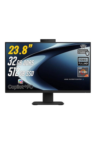 Asus ExpertCenter P600 PM640KA-BPC0910 Ryzen AI 7 350 32 GB 512 GB SSD 23.8" Free Dos AIO Masaüstü Bilgisayar