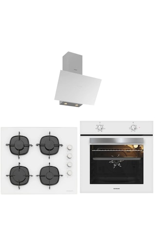 Silverline BO6501W01 - CS5335W02 - 3481 Flam Beyaz Ankastre Set