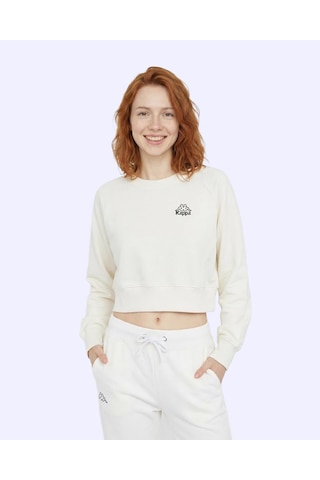 Kappa Logo Cindyna Kadın Ekru Regular Sweatshirt