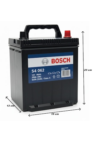 Bosch S4 062 12 V 40 Ah 350 A Dar İnce Düz Akü