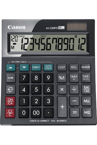 CANON AS-220 RTS 12 Hane Masa Üstü Hesap Makinesi Siyah