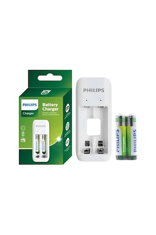 Philips Scb2070nb/00 2 Li Beyaz 2xaaa 700 Mah Pilli Pil Şarj Cihazı Aleti