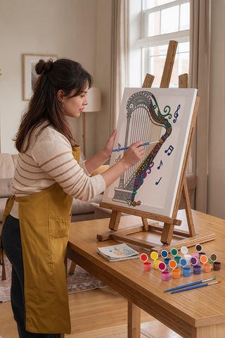 Arp Desenli Mandala Tuval Boyama Seti 40x50 Cm