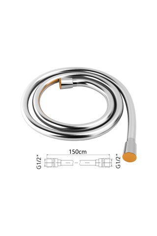 Aqua Bagno Ultra Flex Duş Spiral Hortumu - 150 Cm. Krom