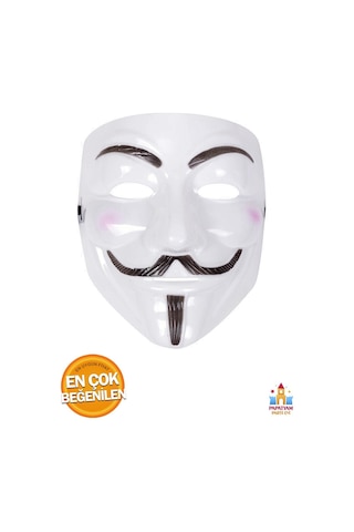 V For Vendetta Maskesi Beyaz Renk Yılbaşı Halloween Anonymous Cadılar Bayramı Maskesi 3 Adet Diğer