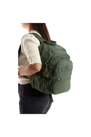 Baginn Kadın Sırt Çantası Çok Cepli 30 25 Cm Hafif Klinkır Kumaş Spor Seyahat Çantası Su İtici Kumaş Yeşil