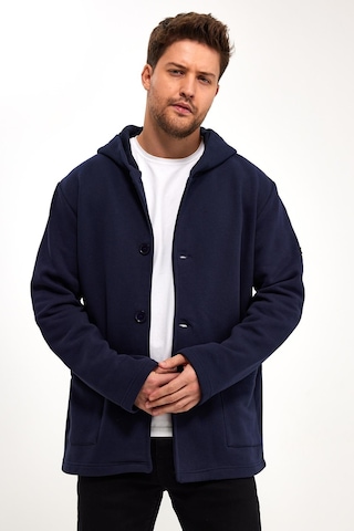 Alexandergardı Kapüşonlu İçi Şardonlu Oversize Hırka E23-607 03 Lacivert