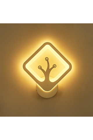 Vkemall 12w Led Duvar Lambası, 3000k Sıcak Işık, 85-265v Geniş Voltaj, Akrilik-demir, Oturma Odası/yatak Odası, Model 3066 Sıcak Beyaz