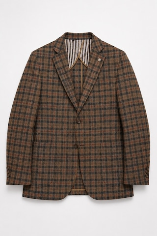 Sabri Özel Erkek Kareli Desen İki Düğmeli Yarım Astar Smart-casual Tek Ceket 6 Drop 12014-kahve