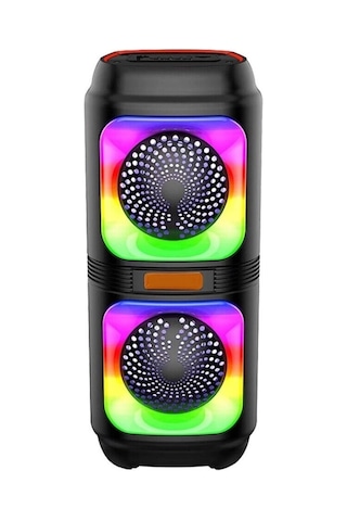 Bls-48 Taşınabilir Mikrofonlu Hoparlör Rgb Işıklı Bluetooth Parti Hoparlör