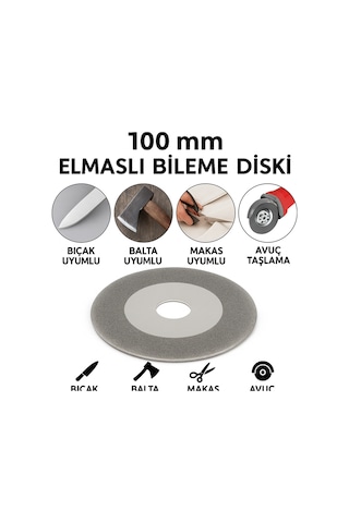 Merttools 100 Mm Elmaslı Bileme Diski Kamp Bıçak, Satır, Makas, Kamp Balta Bileme Uyumlu Avuç Taşlama Spiral Disk Beyaz