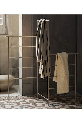 Dora Katlanır Metal Banyo Havlu Ve Bornoz Askılığı Bej