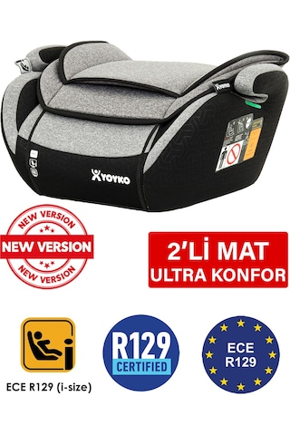 Yoyko 15-36 Kg Oto Koltuğu Yükseltici I-size Premium Booster Gri Isofıx Yoktur