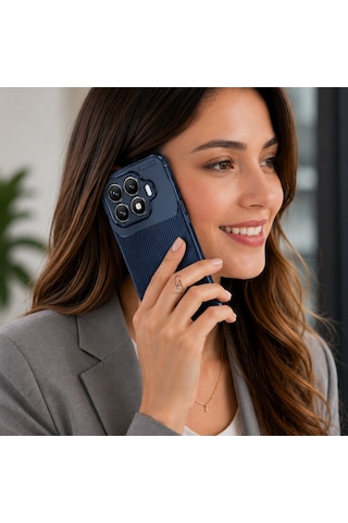 Xiaomi Mi 17t Uyumlu Kılıf Karbon Tasarım Kamera Korumalı Silikon Telefon Kılıfı Kapak Lacivert