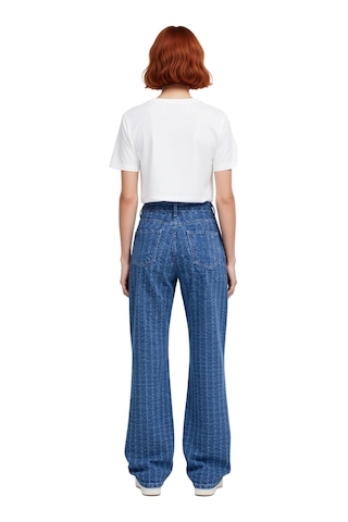 Ersefa Kadın Dokulu Wide Leg Denim Pantolon Fonksiyonel Dayanıklı Kalite mavi